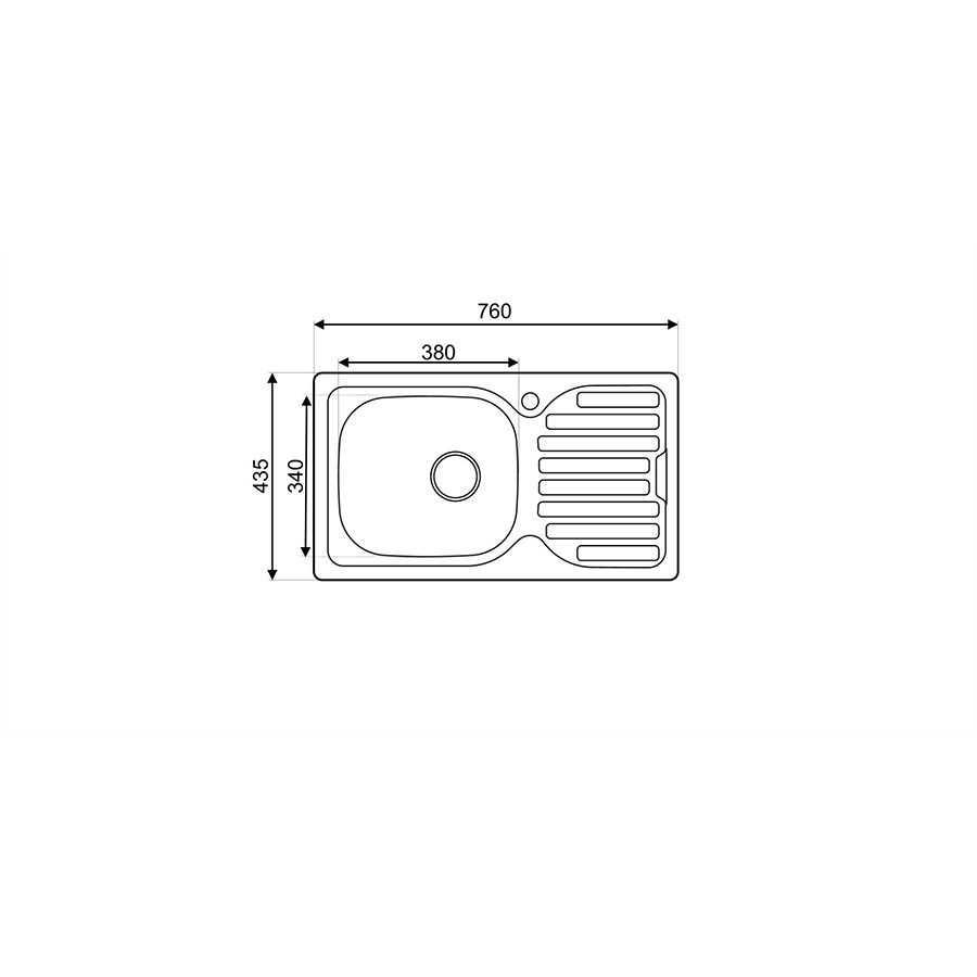 additioanl image for  Asil Sink 1 Bowl Satin 76 x 43.5 cm 