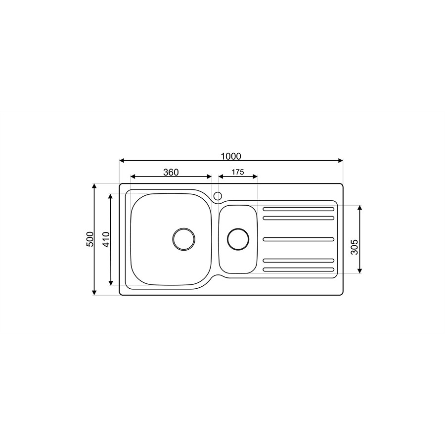 additioanl image for  Asil Sink 1.5 Bowls 100 x 50 cms Left 