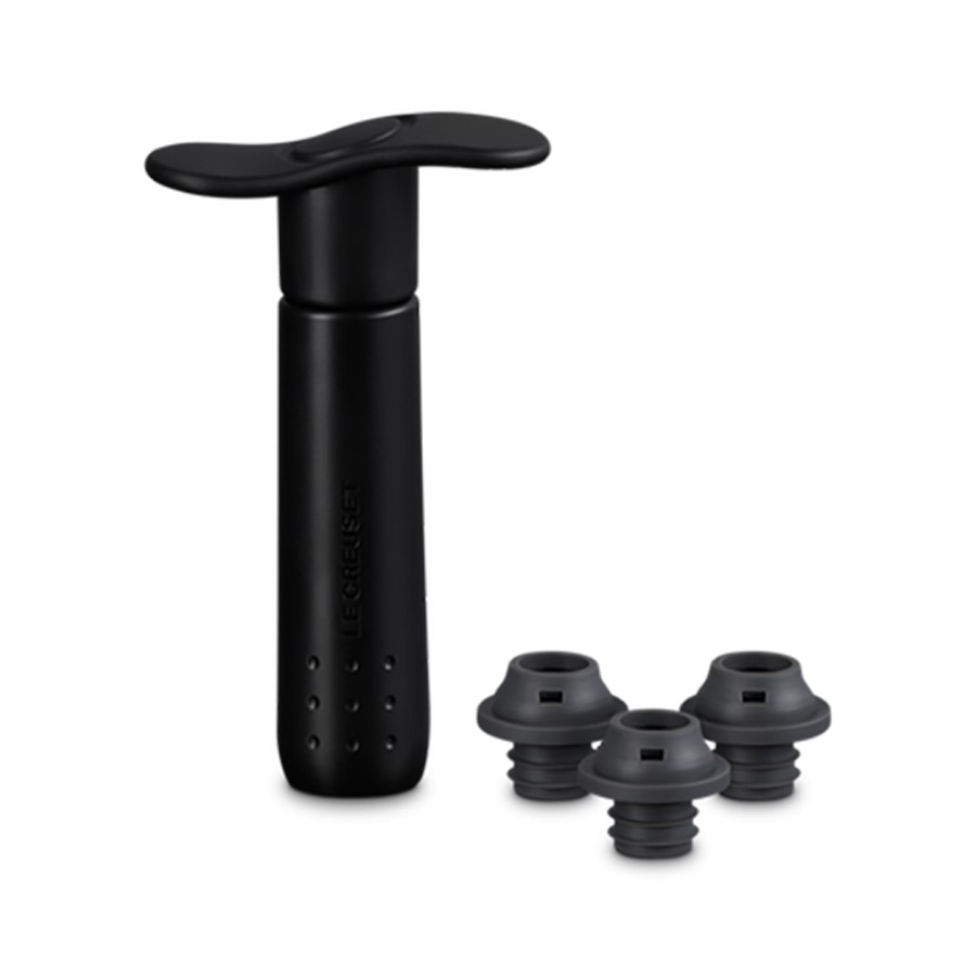 additioanl image for  Le Creuset Wine Pump + 3 Stoppers Black 