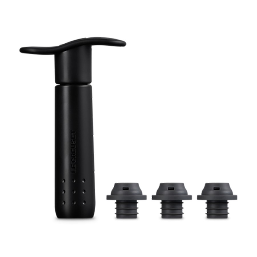 additioanl image for  Le Creuset Wine Pump + 3 Stoppers Black 