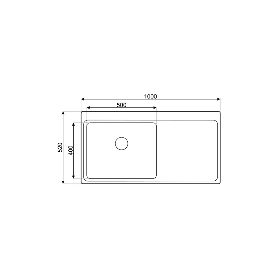 additioanl image for  Asil Sink 1 Bowl S/S Flushmount 100x52cm 