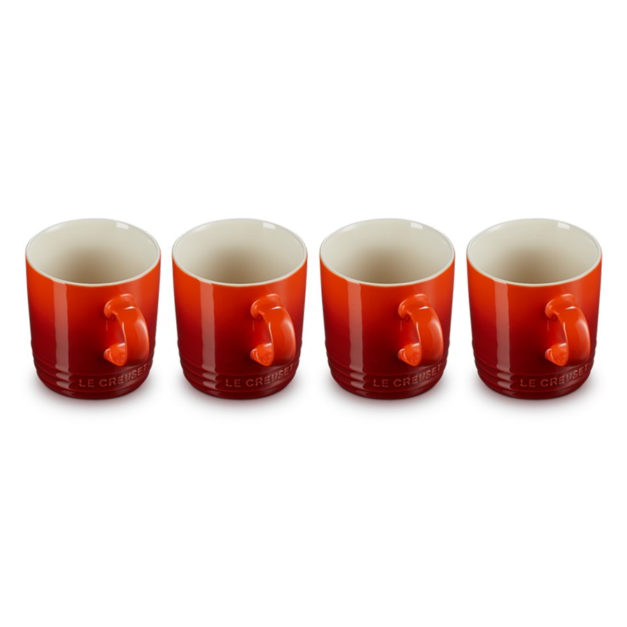 additioanl image for  Le Creuset 4 Coffee Mugs Cerise 350 ml 