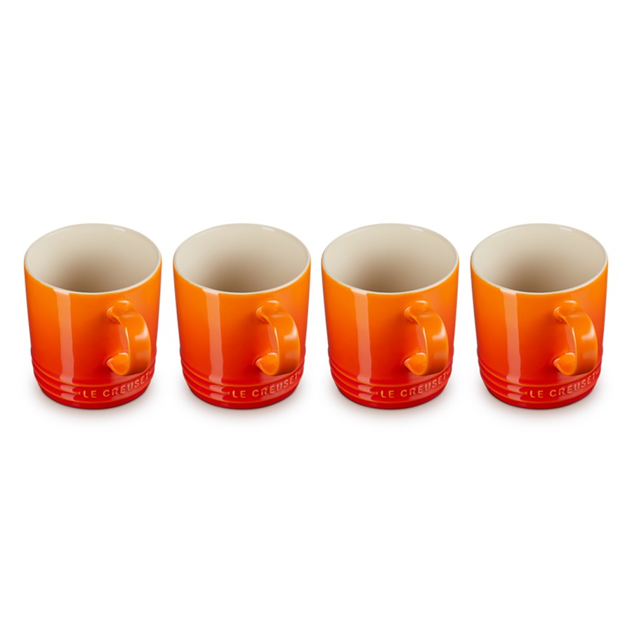 additioanl image for  Le Creuset 4 Coffee Mugs Flame 350 ml 