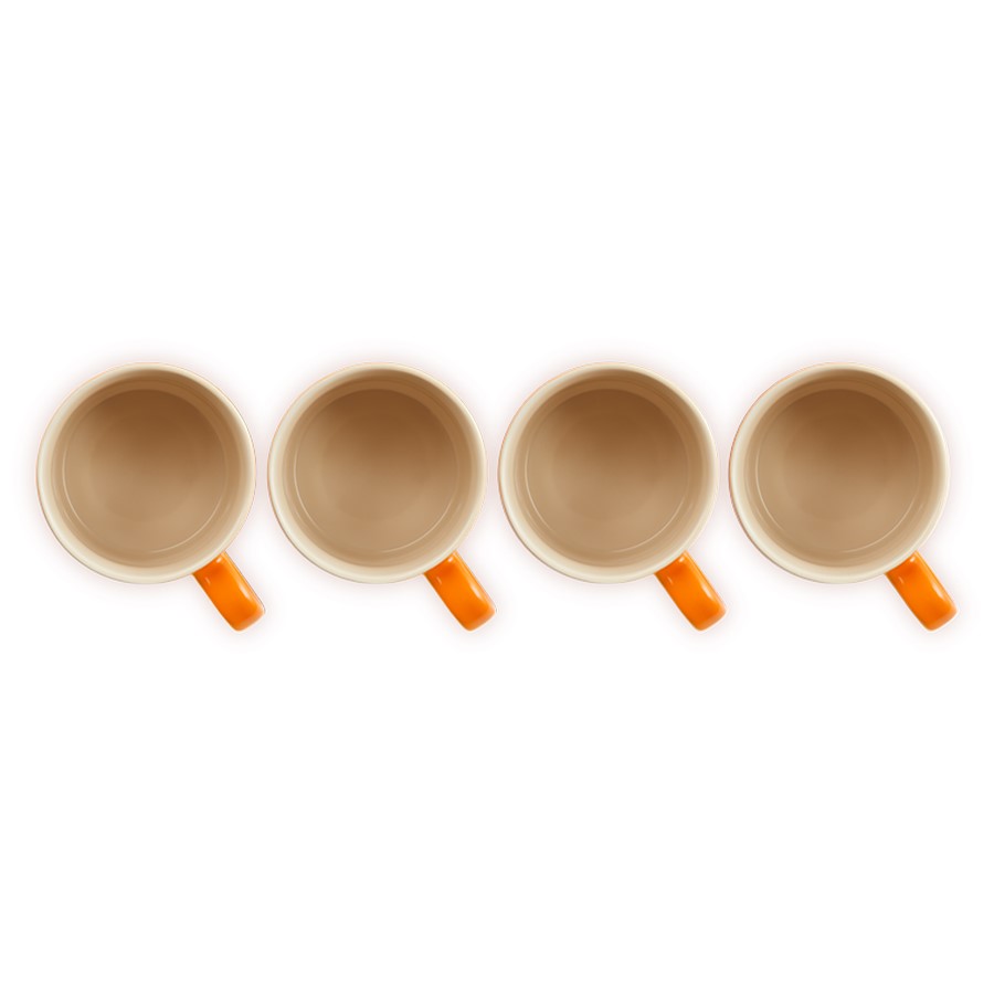 additioanl image for  Le Creuset 4 Coffee Mugs Flame 350 ml 