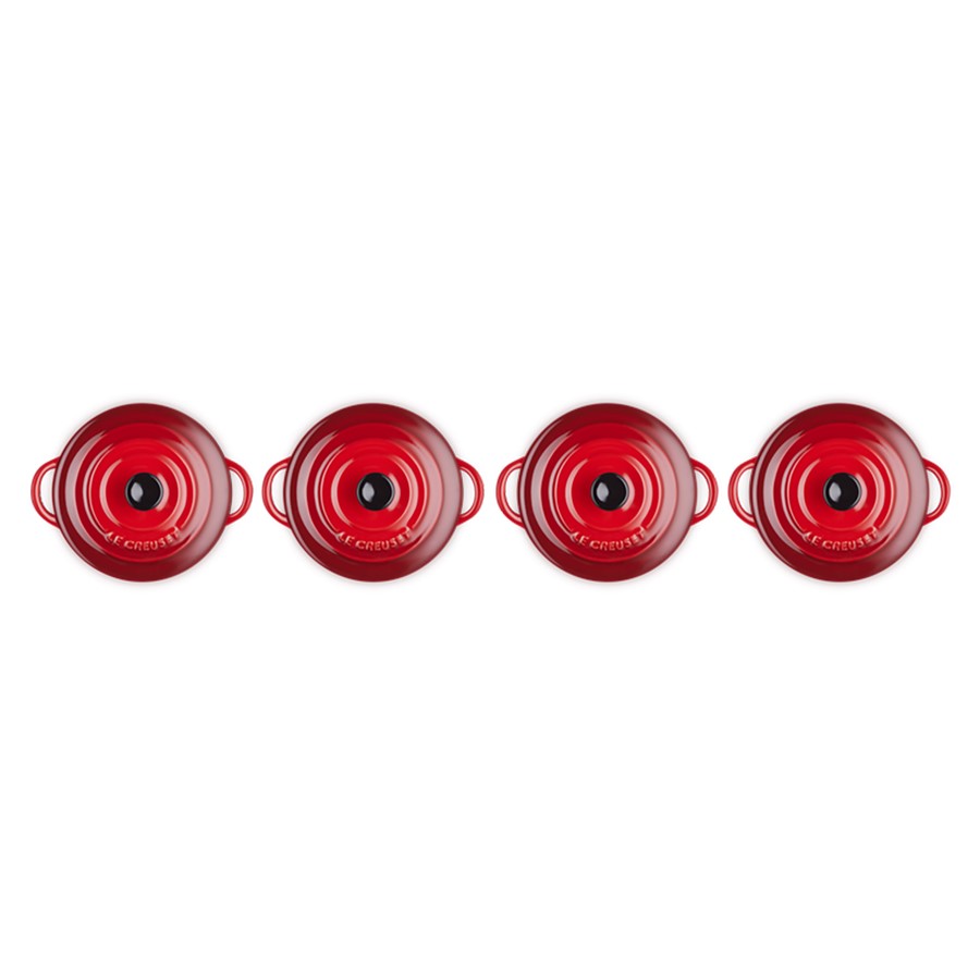 additioanl image for  Le Creuset Round 4 Mini Cocottes Cerise 
