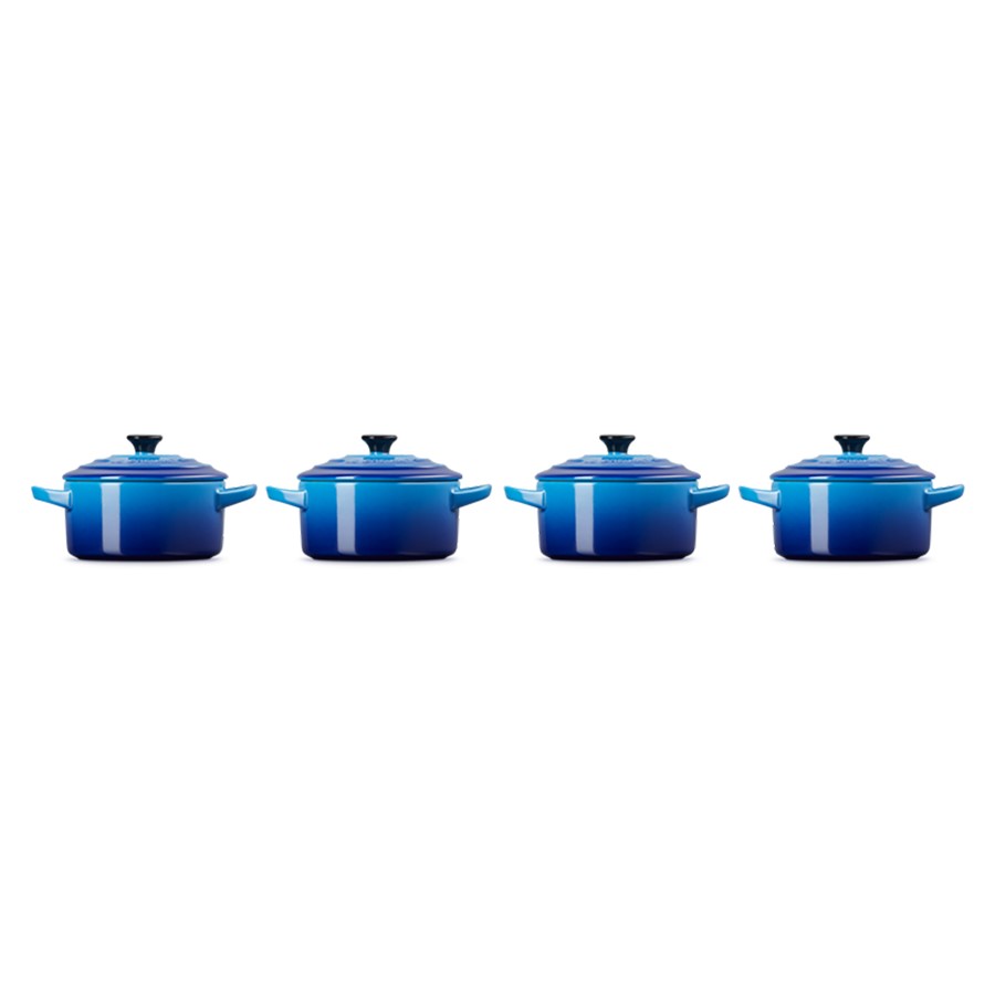 additioanl image for  Le Creuset Rd 4 Mini Cocottes Azure Blue 