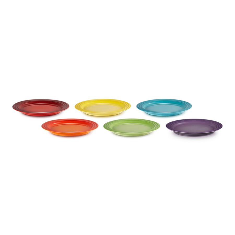 additioanl image for  Le Creuset 6 Side Plates Rainbow 22 cm 