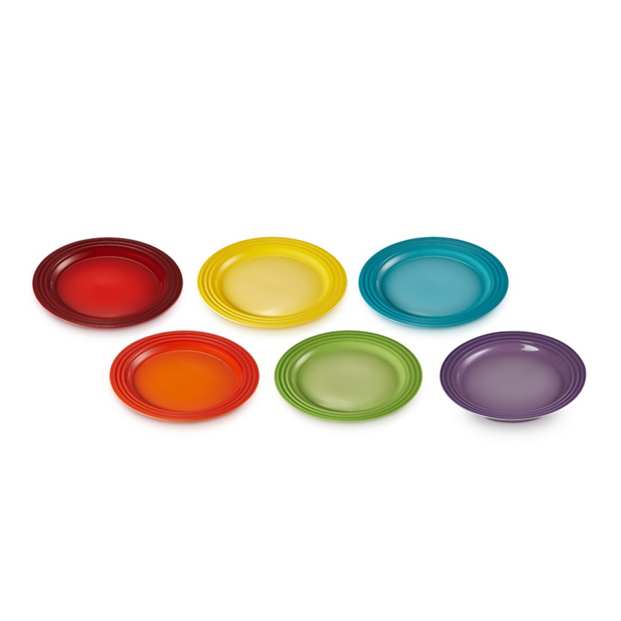 additioanl image for  Le Creuset 6 Side Plates Rainbow 22 cm 