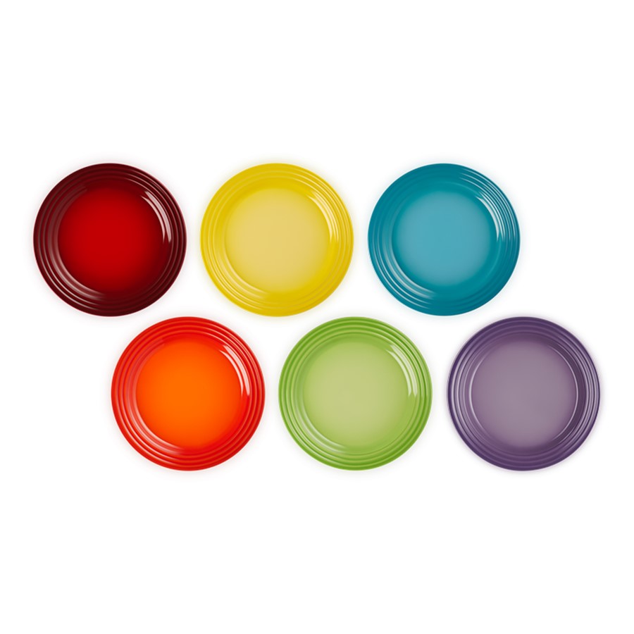 additioanl image for  Le Creuset 6 Side Plates Rainbow 22 cm 
