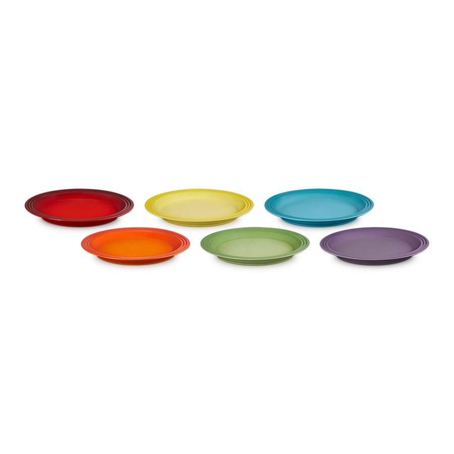 additioanl image for  Le Creuset 6 Dinner Plates Rainbow 27 cm 