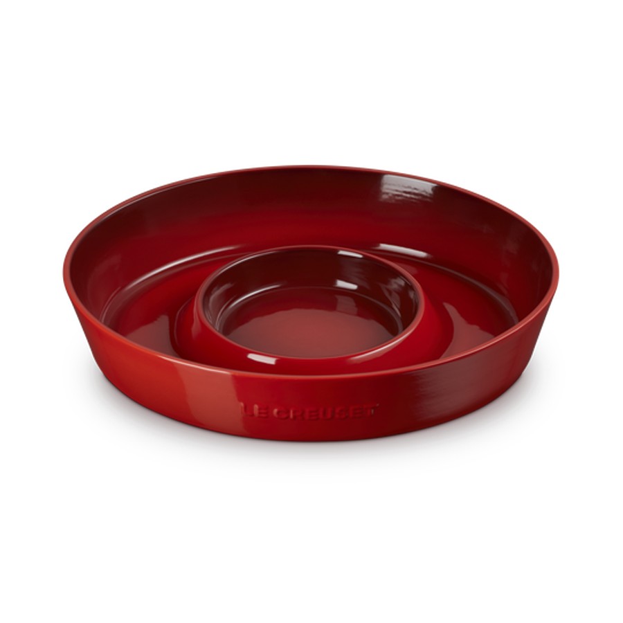 additioanl image for  Le Creuset Chip&Dip Oval Platter Cerise 