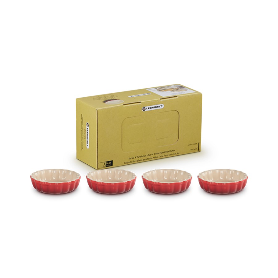 additioanl image for  Le Creuset 4 Mini Flans Cerise 11 cm 