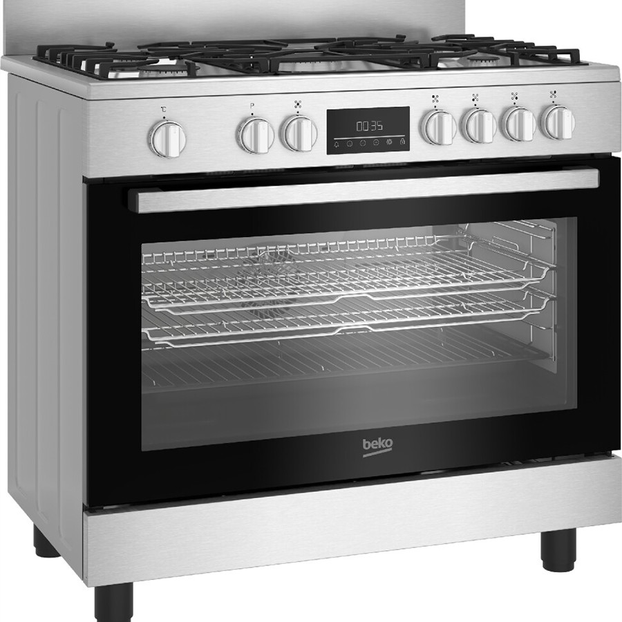 additioanl image for  Beko Cooker Dual Fuel 5 Burners Inox 