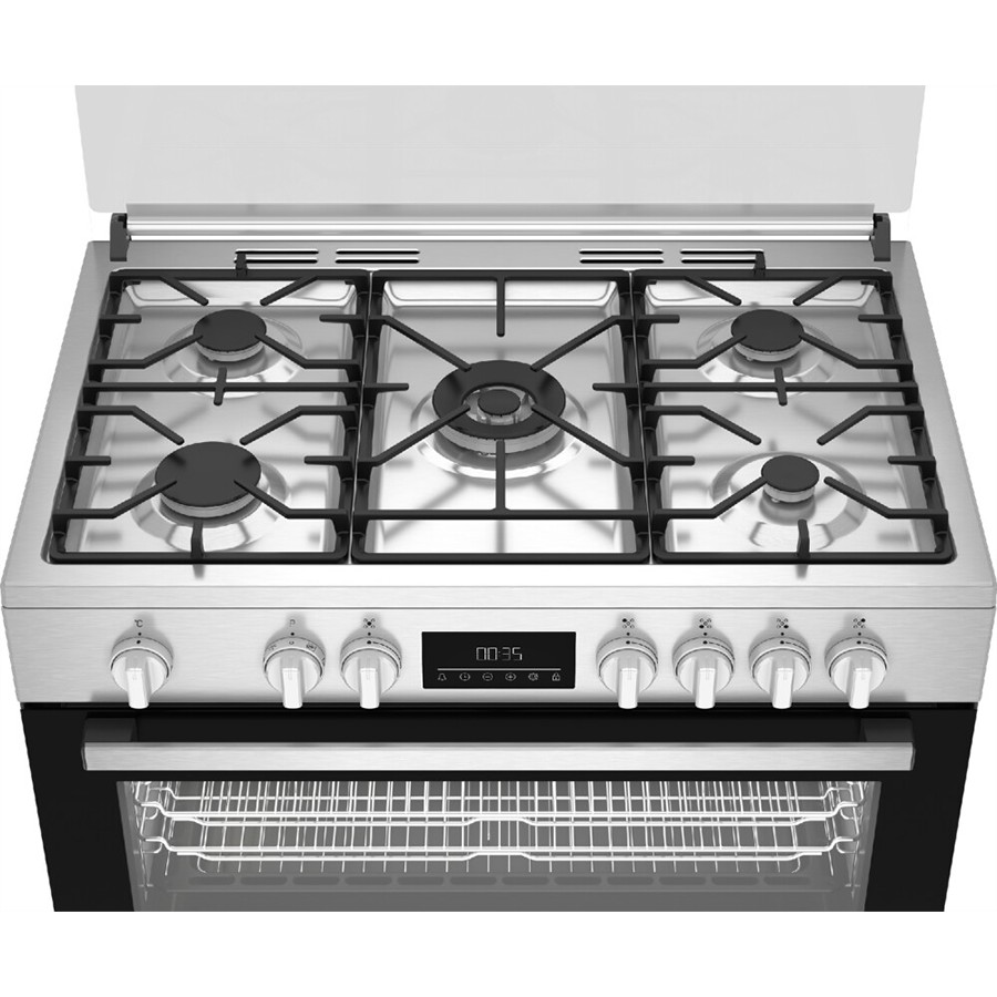 additioanl image for  Beko Cooker Dual Fuel 5 Burners Inox 