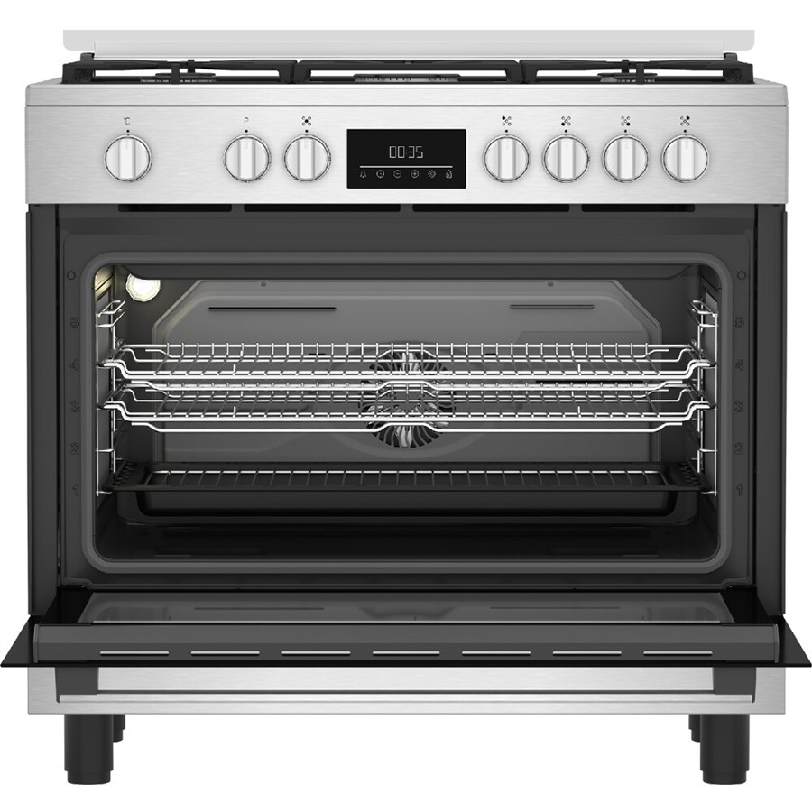 additioanl image for  Beko Cooker Dual Fuel 5 Burners Inox 
