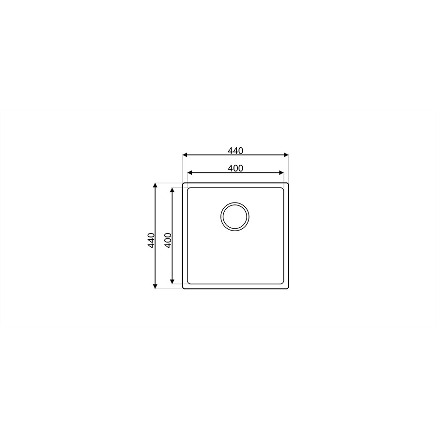 additioanl image for  Asil Sink 1 Bowl Square S/Steel 44x44 cm 