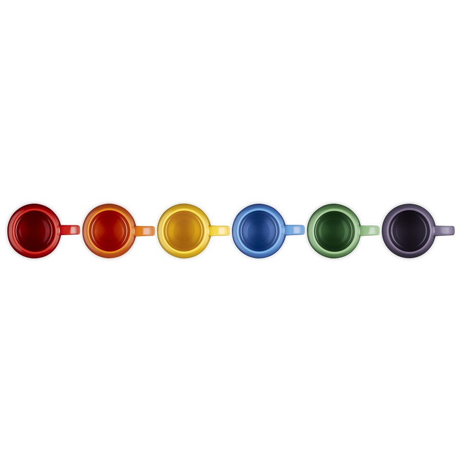 additioanl image for  Le Creuset Rainbow Set of 6 Coupe Mugs 