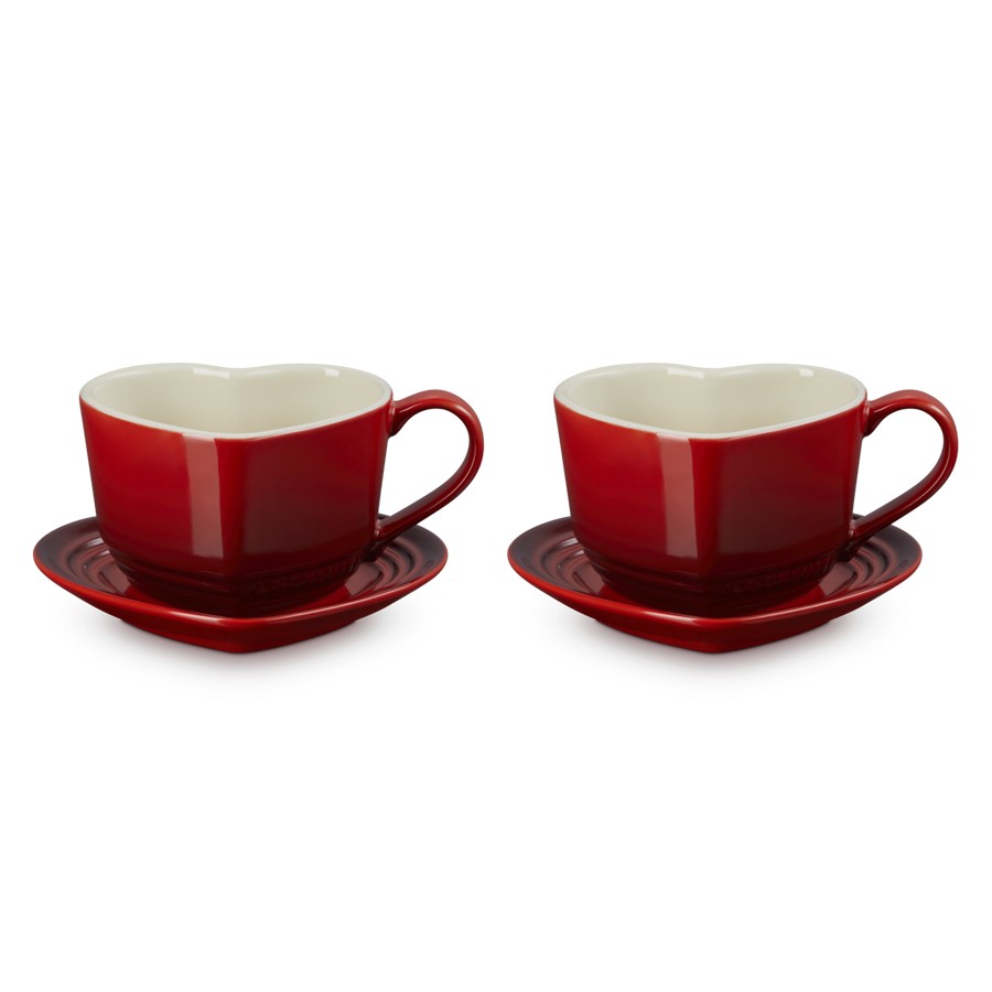 additioanl image for  Le Creuset Heart Mug & Saucer Set Cerise 