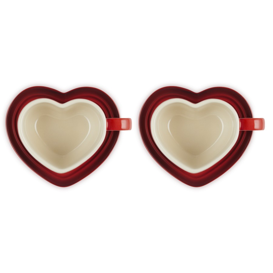 additioanl image for  Le Creuset Heart Mug & Saucer Set Cerise 