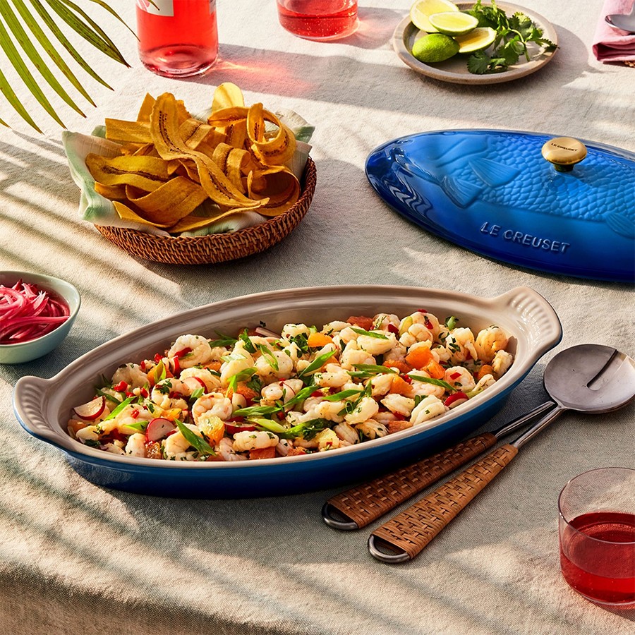 additioanl image for  Le Creuset Heritage Fish Dish Azure Blue 