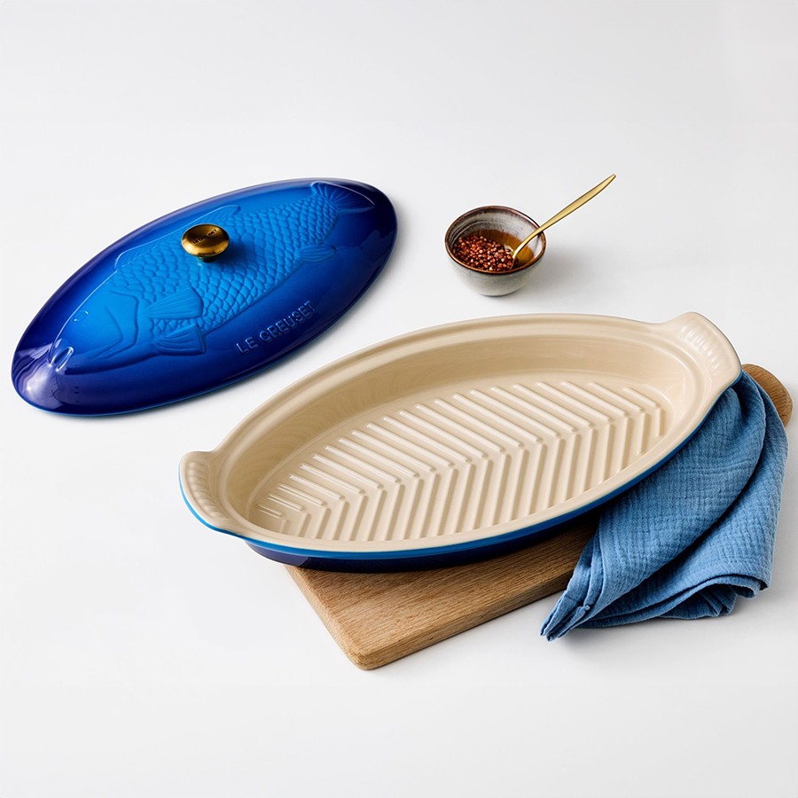 additioanl image for  Le Creuset Heritage Fish Dish Azure Blue 