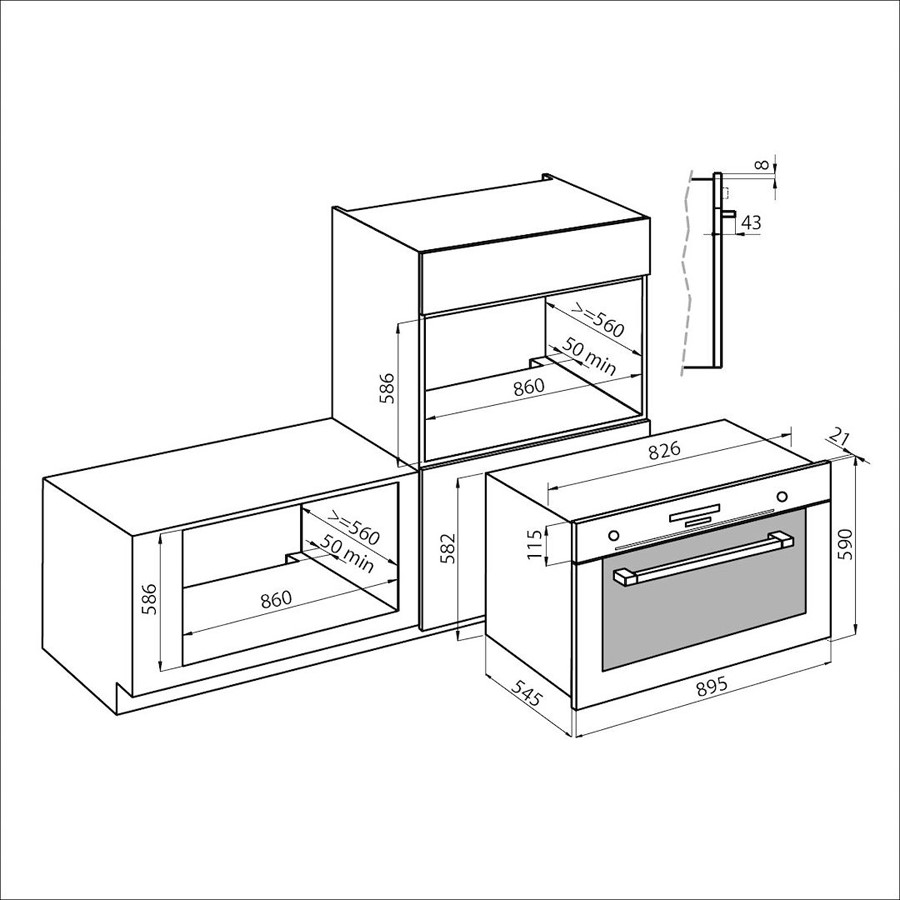 additioanl image for  Foster Oven BuiltIn S/St +Glass 103 L 
