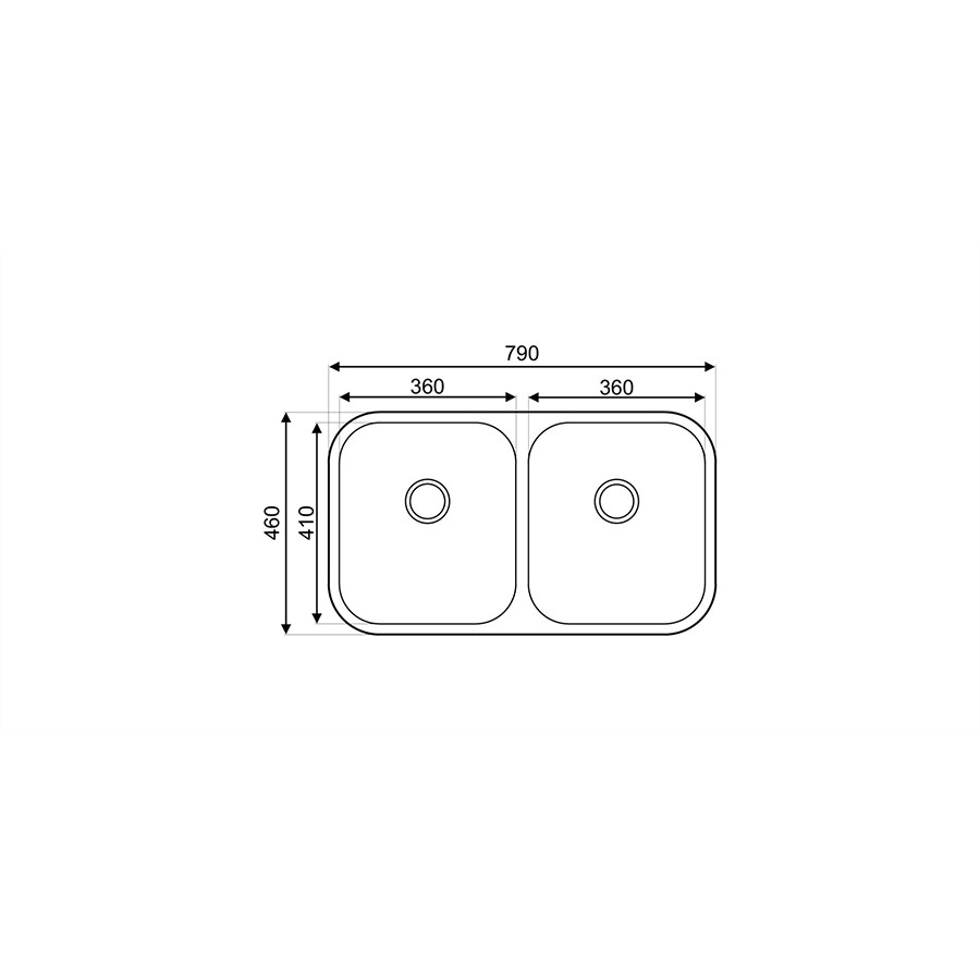 additioanl image for  Asil Sink 2 Bowls No Drain 79 x 46 cm 