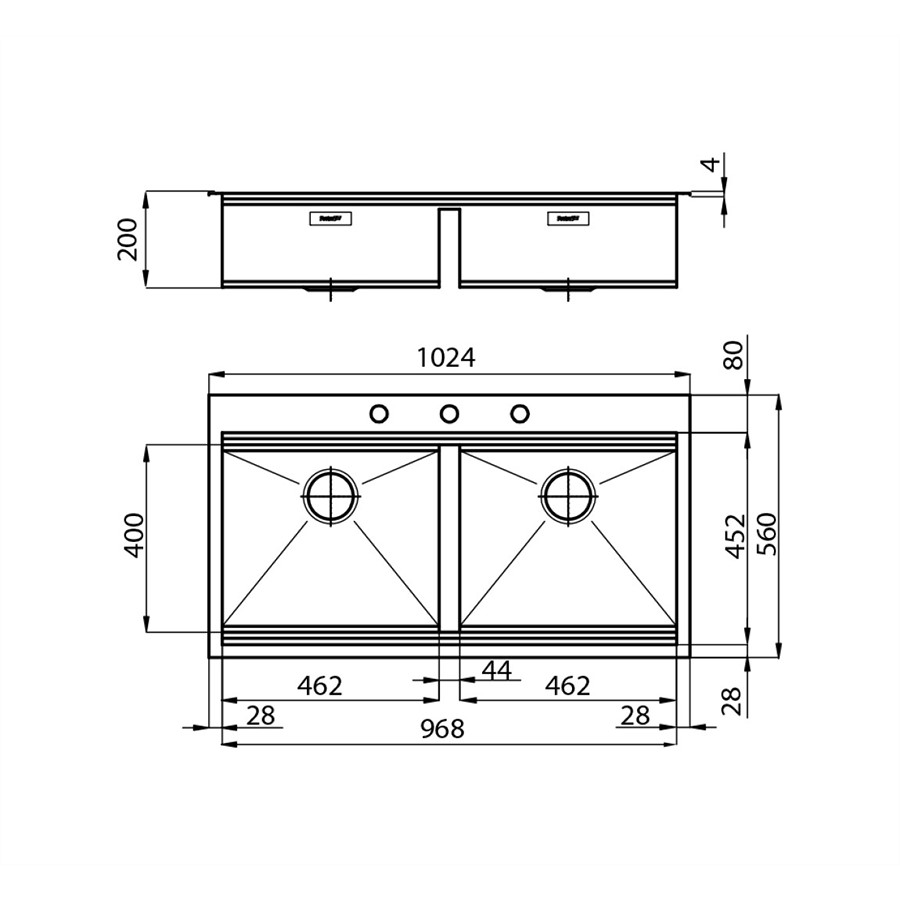 additioanl image for  Foster Sink Milano Flushmount S/Steel 