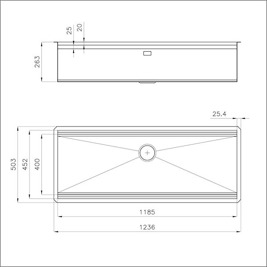 additioanl image for  Foster Sink H/Hour U/Mount Gun Metal 