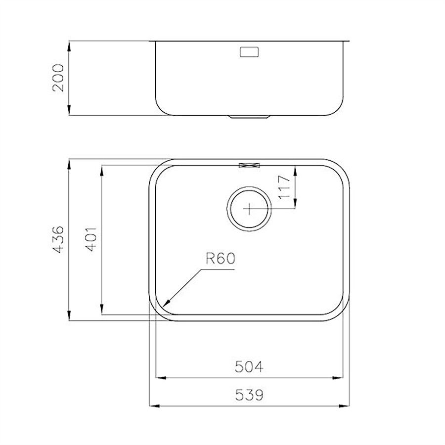 additioanl image for  Foster Sink One Bowl S/Steel 54 x 44 cm 