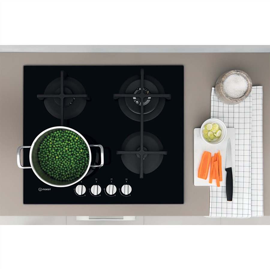 additioanl image for  Indesit Hob Gas 4 Burners Black 60 cm 