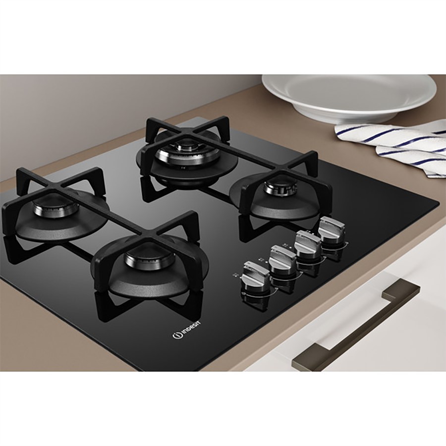 additioanl image for  Indesit Hob Gas 4 Burners Black 60 cm 