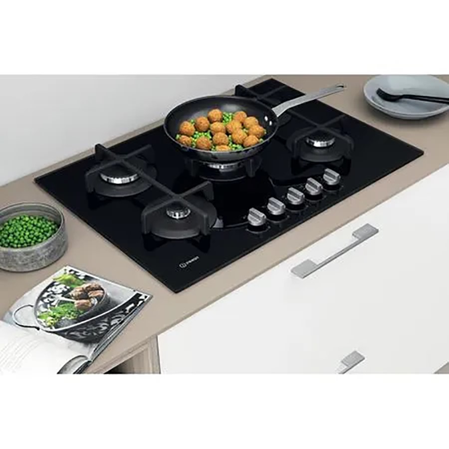 additioanl image for  Indesit Hob Gas 5 Burner Glass Blk 75cm 