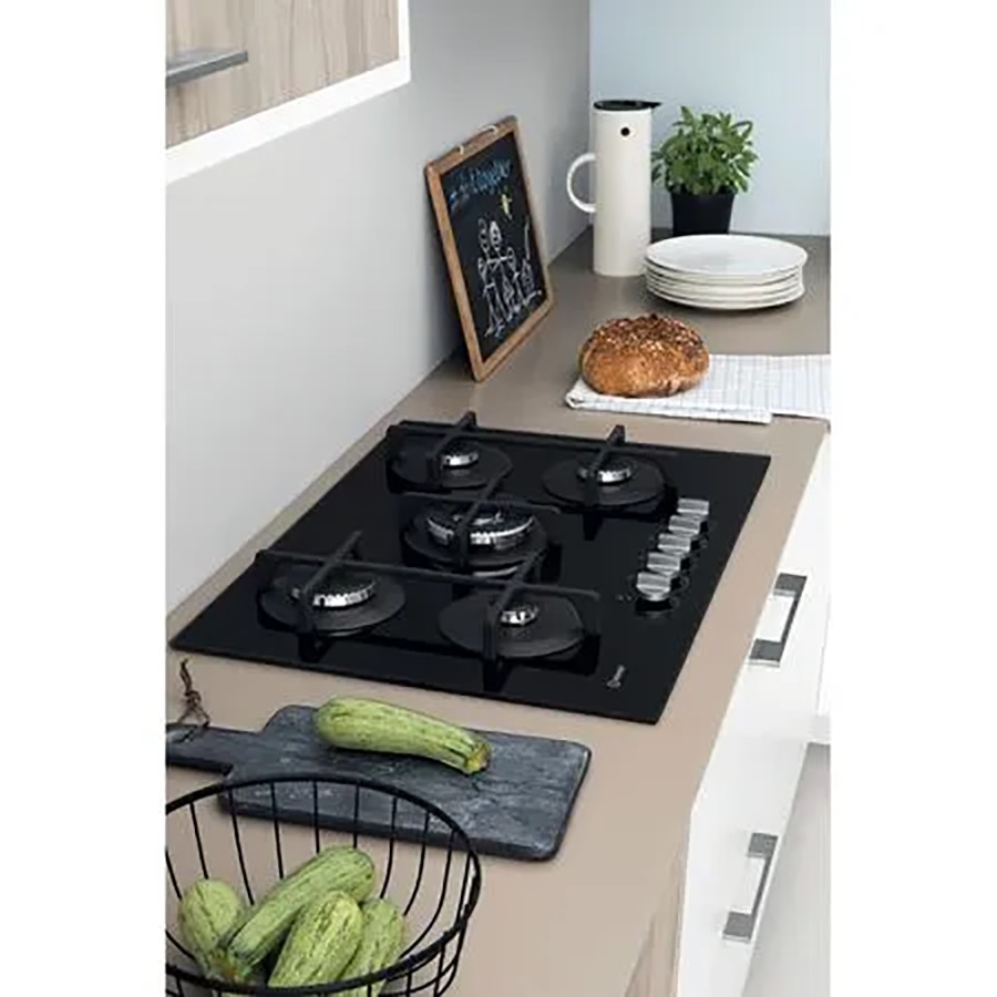 additioanl image for  Indesit Hob Gas 5 Burner Glass Blk 75cm 