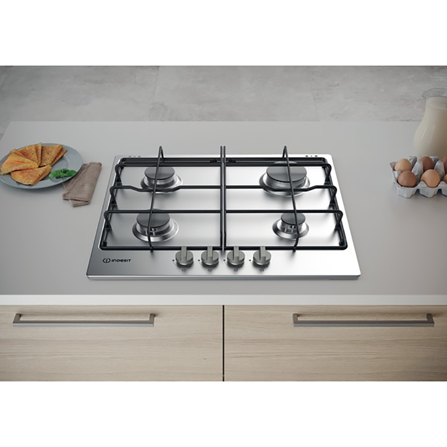 additioanl image for  Indesit Hob Gas 4 Burners Inox 
