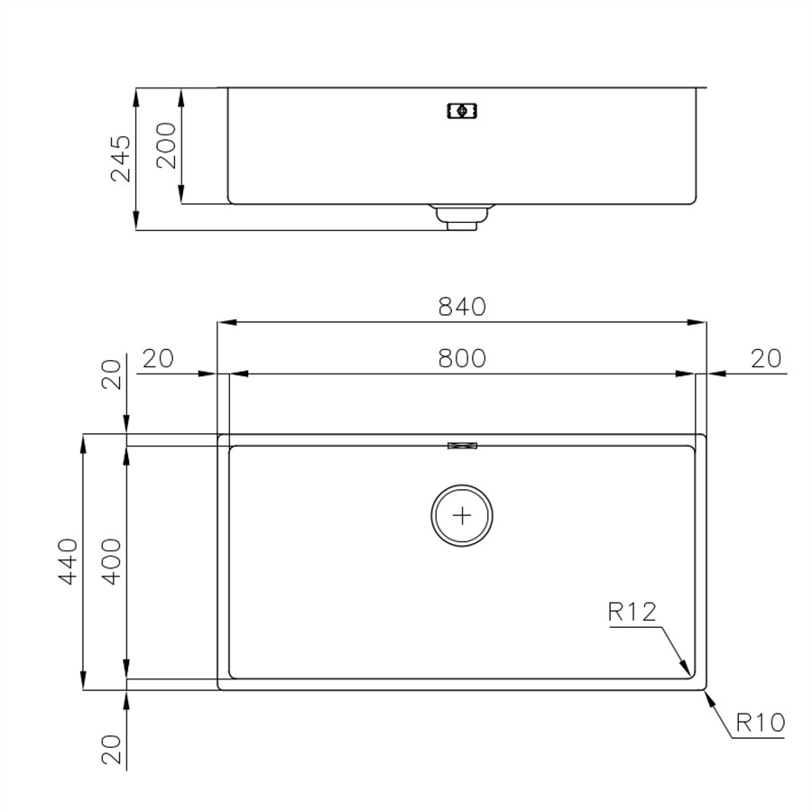 additioanl image for  Foster Sink UM Skin 800 Gun Metal 
