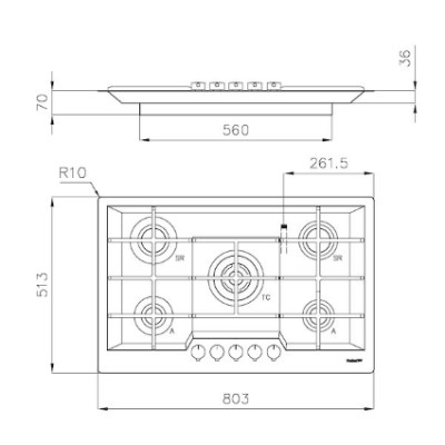 additioanl image for  Foster Cooker Hob KE Gold FM|TM St/St 