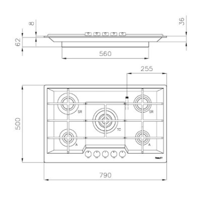 additioanl image for  Foster Cooker Hob KE St/St 79x50 