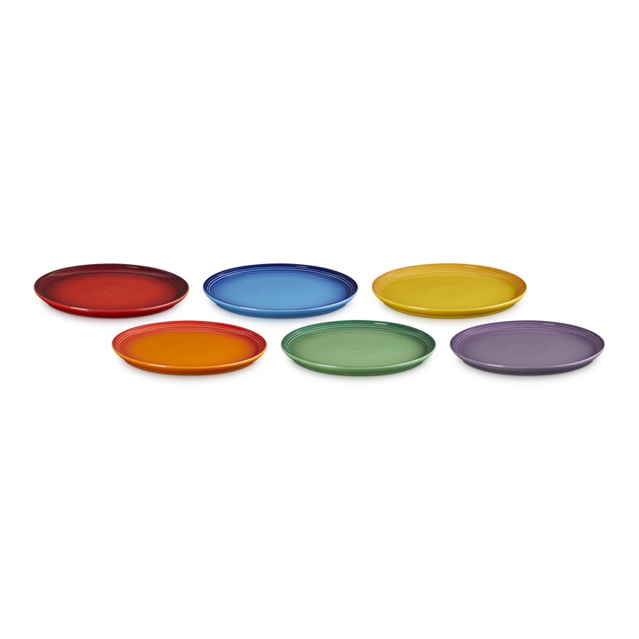 additioanl image for  Le Creuset Rainbow Coupe 6 Side Plates 