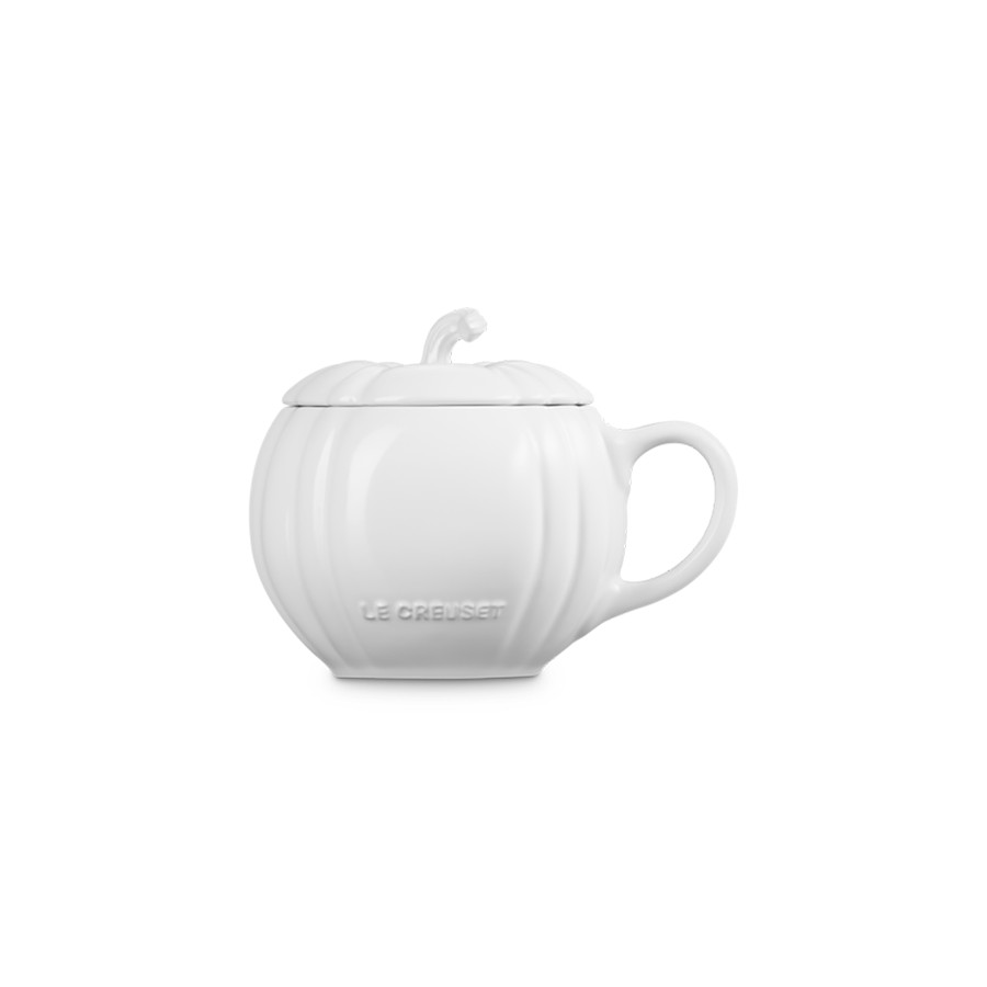 additioanl image for  Le Creuset Pumpkin Mug+Lid White 400 ml 
