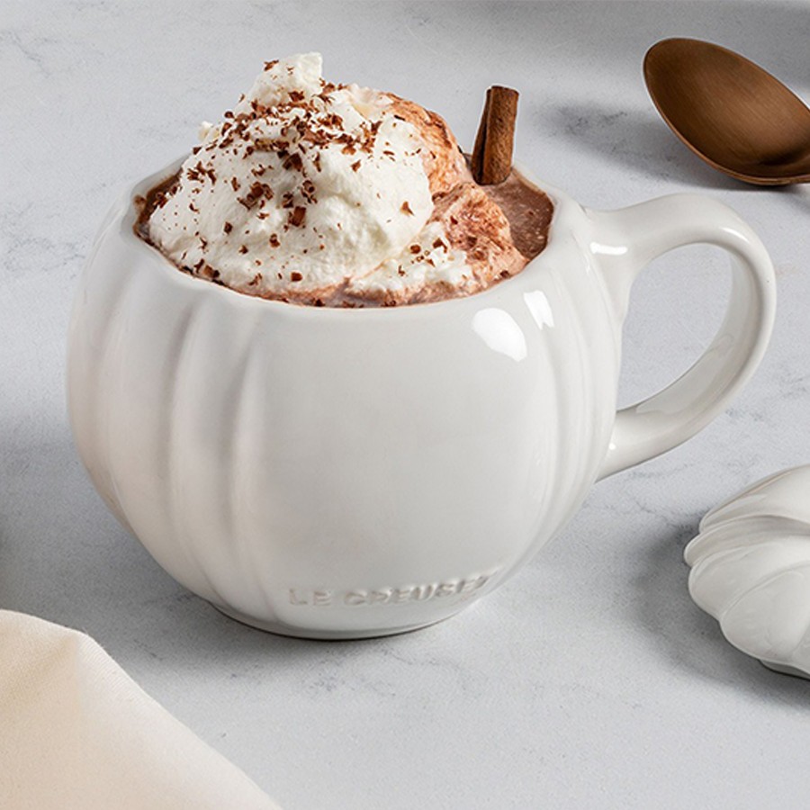 additioanl image for  Le Creuset Pumpkin Mug+Lid White 400 ml 