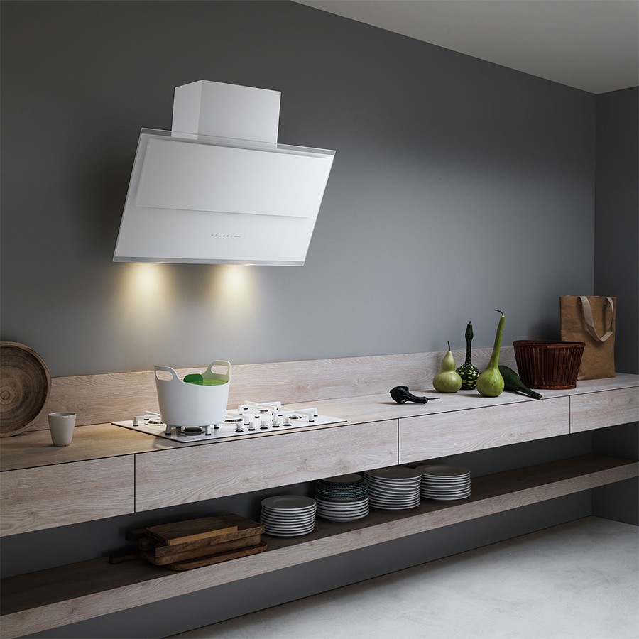 additioanl image for  Falmec Hood Verso White Glass 85 cm 