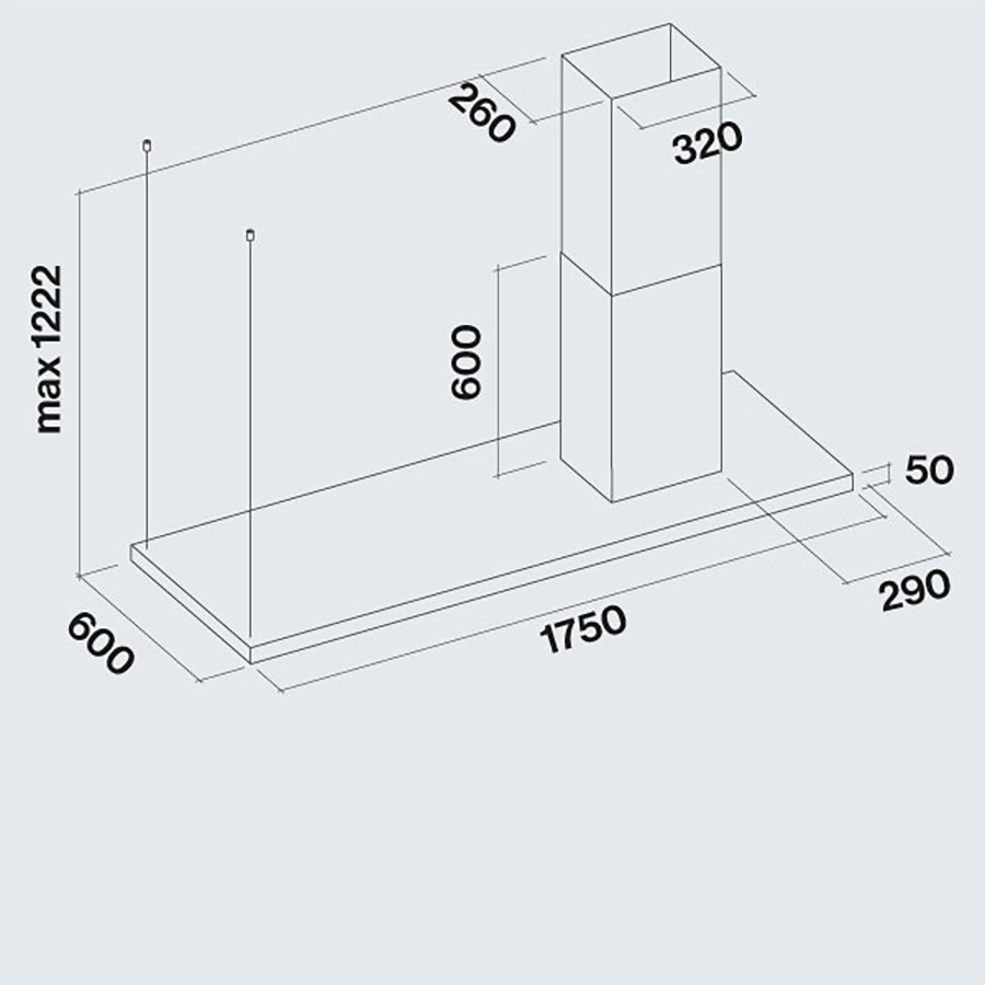 additioanl image for  Falmec Hood Island Lumen S/Steel 175 cm 