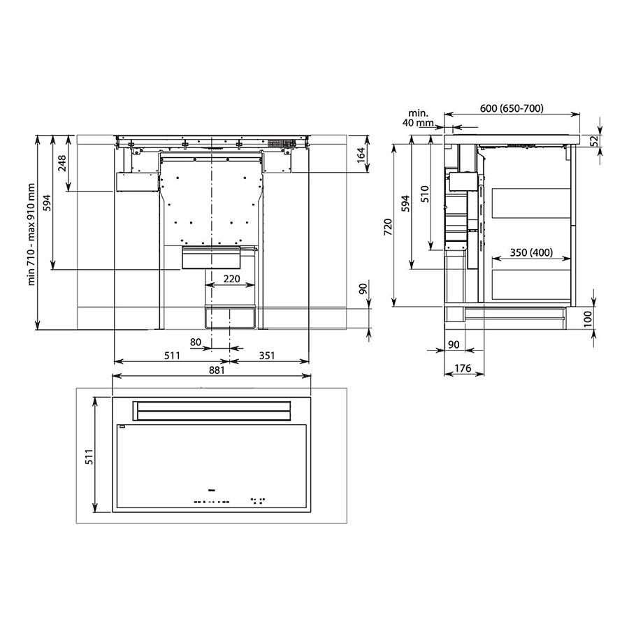 additioanl image for  Falmec Hob Sintesi Black built-in Hob 