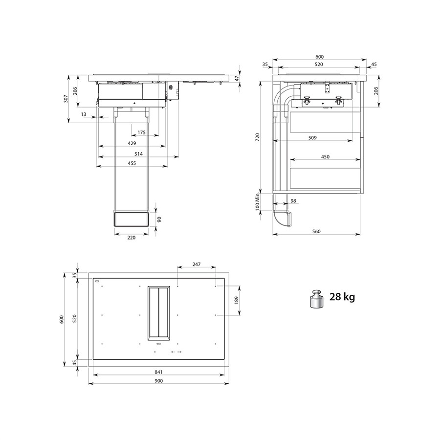 additioanl image for  Falmec Quantum Pro Aspiration Hob Black 