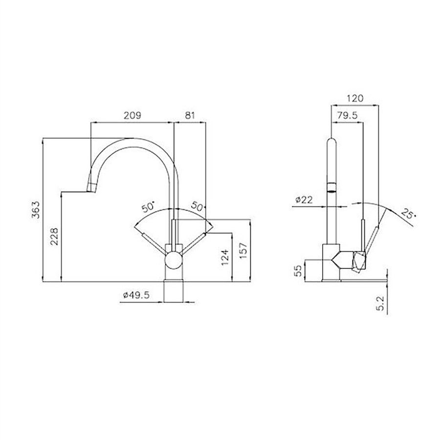 additioanl image for  Foster Kitchen Mixer Alto Lever Chrome 