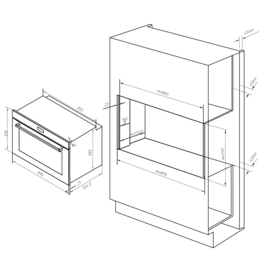 additioanl image for  Cecotec Oven Hexa Built-In Black 133 L 