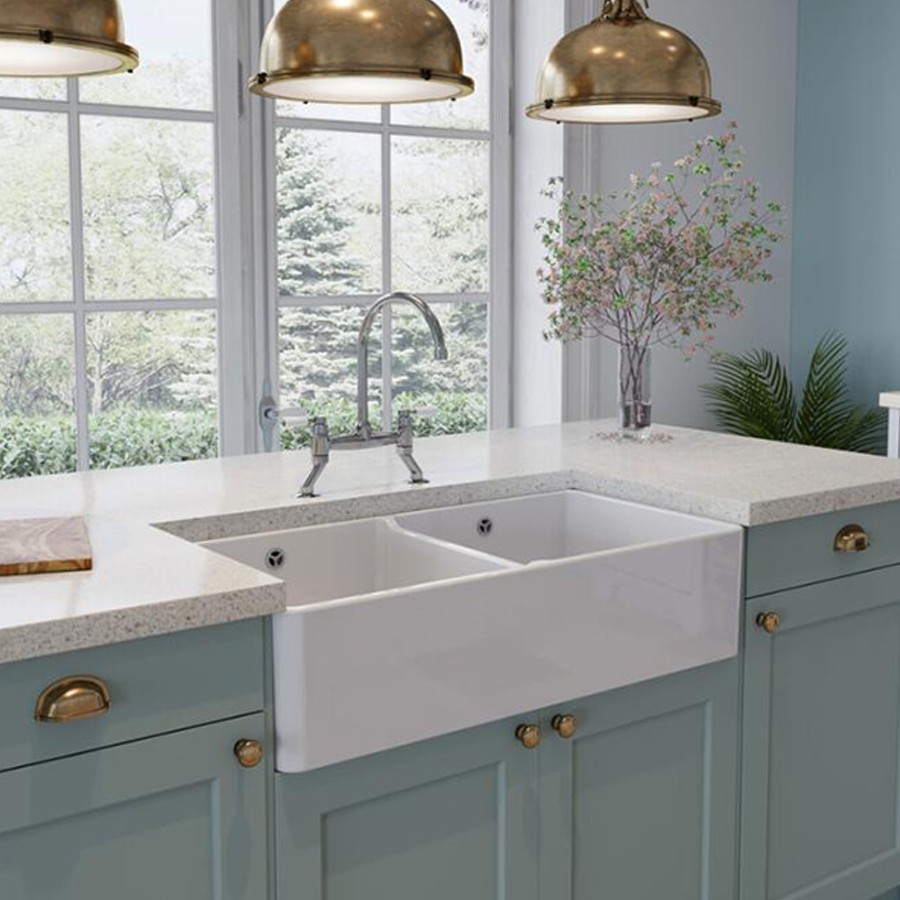 additioanl image for  Rangemaster Sink 2 Bowl Belfast Ceramic 