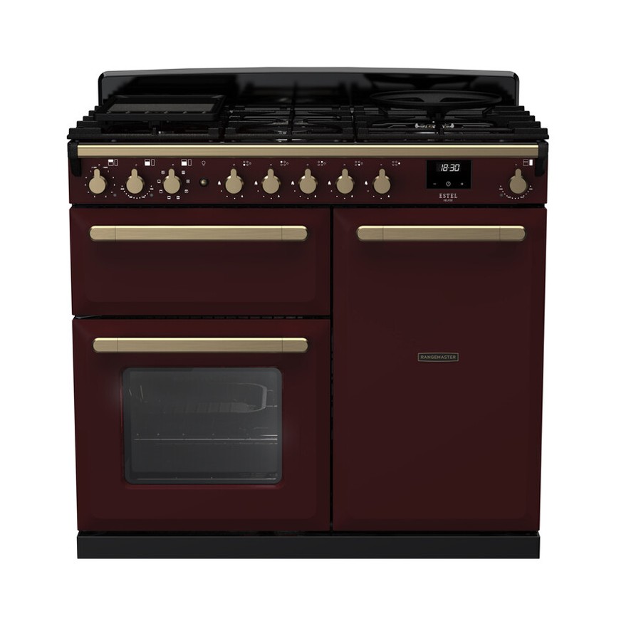 product image RangeM Estel DLX D.Fuel Bordeaux 100cm H 89.50 cm x W 99.40 cm x D 60.40 cm