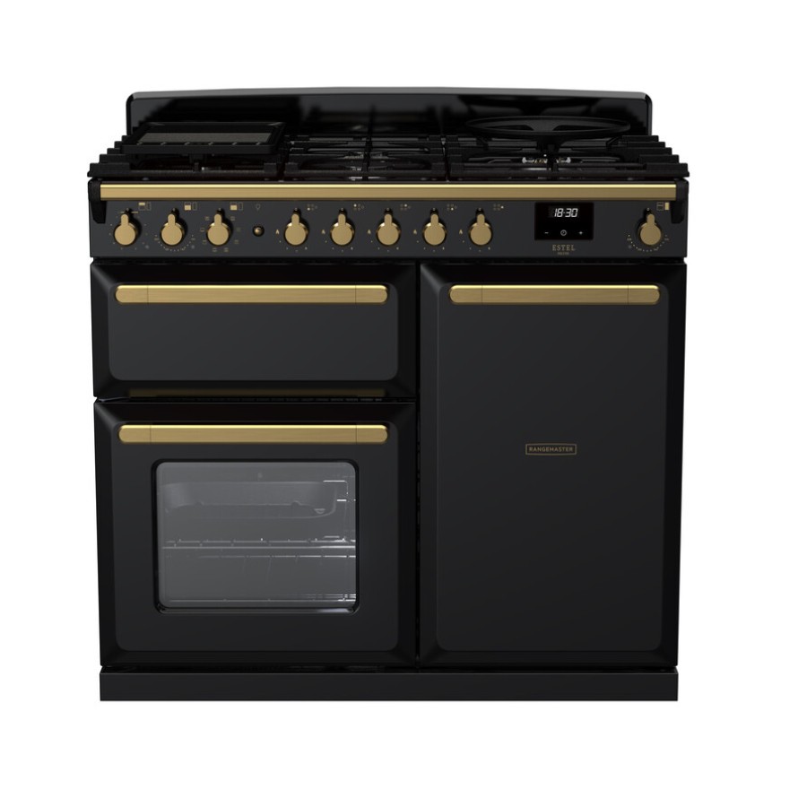 product image RangeM  Estel DLX D.Fuel  GLS Blk 100cm H 89.50 cm x W 99.40 cm x D 60.40 cm